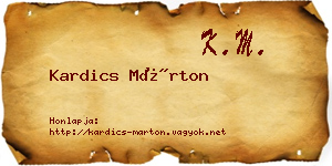 Kardics Márton névjegykártya