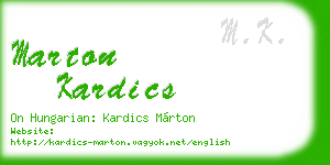 marton kardics business card