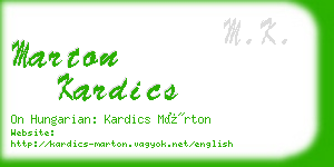marton kardics business card